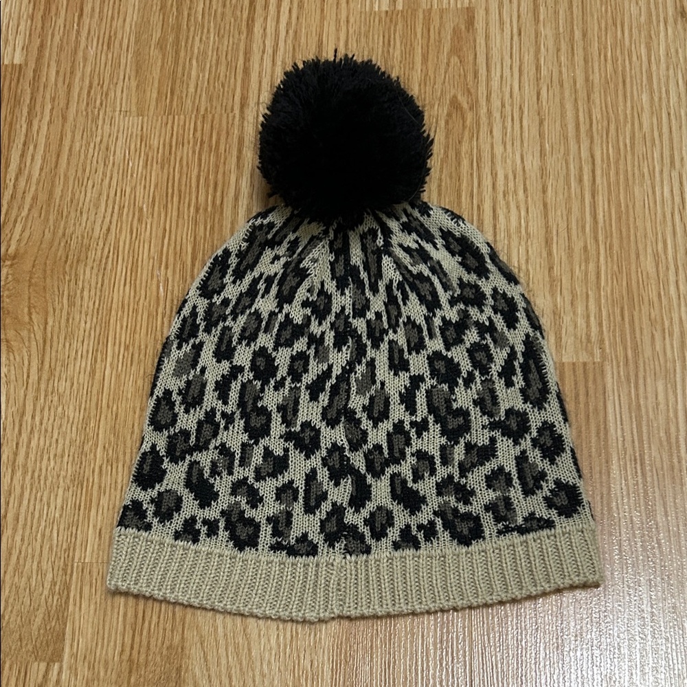 Lord & Taylor Animal Print Knit Hat